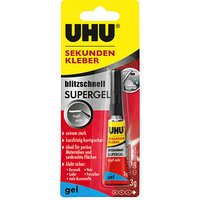 UHU blitzschnell SUPERGEL Sekundenkleber 3,0 g UHU blitzschnell SUPERGEL Sekundenkleber 3,0 g