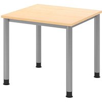 HAMMERBACHER HS08 höhenverstellbarer Schreibtisch ahorn quadratisch, 4-Fuß-Gestell silber 80,0 x 80,0 cm HAMMERBACHER HS08 höhenverstellbarer Schreibtisch ahorn quadratisch, 4-Fuß-Gestell silber 80,0 x 80,0 cm