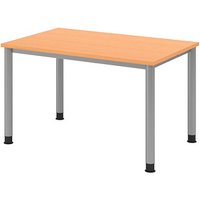 HAMMERBACHER HS12 höhenverstellbarer Schreibtisch buche rechteckig, 4-Fuß-Gestell silber 120,0 x 80,0 cm HAMMERBACHER HS12 höhenverstellbarer Schreibtisch buche rechteckig, 4-Fuß-Gestell silber 120,0 x 80,0 cm