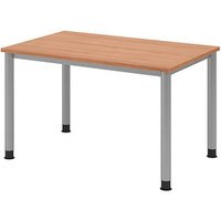 HAMMERBACHER HS12 höhenverstellbarer Schreibtisch nussbaum rechteckig, 4-Fuß-Gestell silber 120,0 x 80,0 cm HAMMERBACHER HS12 höhenverstellbarer Schreibtisch nussbaum rechteckig, 4-Fuß-Gestell silber 120,0 x 80,0 cm