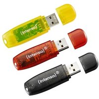 3 Intenso USB-Sticks Rainbow Line rot, gelb, schwarz 16 GB 3 Intenso USB-Sticks Rainbow Line rot, gelb, schwarz 16 GB
