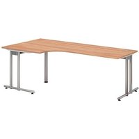 HAMMERBACHER NS82 Schreibtisch nussbaum L-Form, C-Fuß-Gestell silber 200,0 x 80,0/120,0 cm HAMMERBACHER NS82 Schreibtisch nussbaum L-Form, C-Fuß-Gestell silber 200,0 x 80,0/120,0 cm