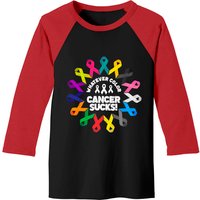 Cancer Sucks Baseball Tees Fight Cancer Ribbons