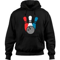 Distressed Bowling Hoodie For Men | Bowling Pins And Ball