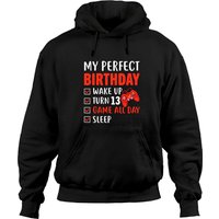 13th Perfect Birthday Gaming 13 Years Old Gamer Hoodie