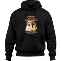 Happiness Is An Old Man With A Beer And A Labrador Retriever Hoodie