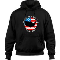 Proud New Citizen Usa 2021 Citizenship Gift American Flag Hoodie