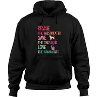 Rescue Save Love Pet Animal Shelter Volunteer Gifts Sleeve Hoodie