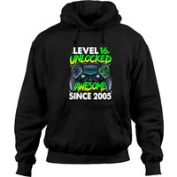 Level 16 Unlocked Awesome Since 2005 16th Birthday Gaming Hoodie