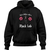 Life Is Better With A Black Lab Dog Mom Puppy Pet Owner Pullover Hoodie