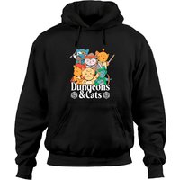Dungeons And Cats Fantasy Dragons Game Pullover Hoodie