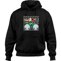 African American Santa Drummer Christmas Drums Percussionist Pullover Hoodie