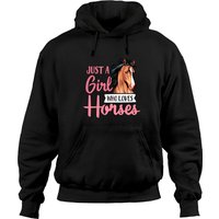 Just A Girl Who Loves Horses Cute Horseback Riding Lesson Pullover Hoodie