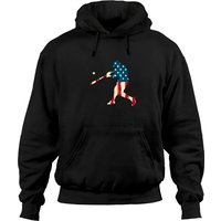 Patriotic American Flag Baseball Pullover Hoodie