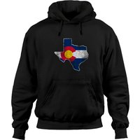 Texas Colorado Flag Transplant Hooded Sweatshirt Men Women Pullover Hoodie