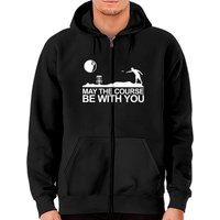 Disc Golf Zip Hoodie May The Course Be With You Frisbee Golf Zip Hoodie