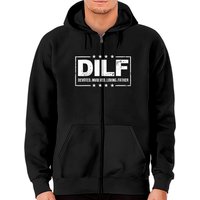 Dilf Devoted Involved Zip Hoodie