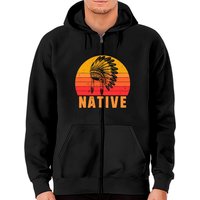 Native American Pride Vintage Native Indian Zip Hoodie