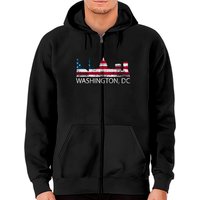 Washington Dc Capitol Hill Usa Flag Souvenir Zip Hoodie
