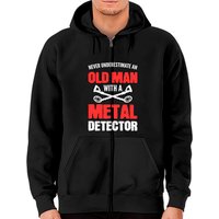 Never Underestimate An Old Man Metal Detecting Zip Hoodie
