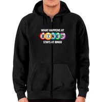 What Happens At Bingo Stays At Bingo Zip Hoodie