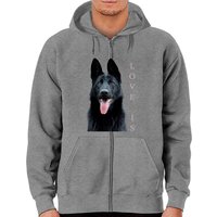 Black German Shepherd Dog Zip Hoodie