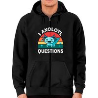 Kids I Axolotl Questions Cute Axolotl Zip Hoodie