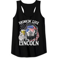 Drinking Like Lincoln 4th Of July Men Abraham Merica Flag Tank Top