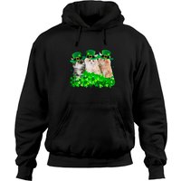 Three Cat St Patricks Day Hoodies Kitty Kitten Lover Irish Hoodies
