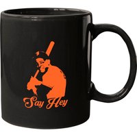 Say Hey - Willie Mays - Orange Stencil Essential Mugs