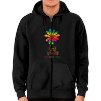 Peace Love Frog Hippie Flower Daisy Gift Zip Hoodies