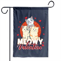 Meowy Valentine Cats Kitten Valentines Day Garden Flag