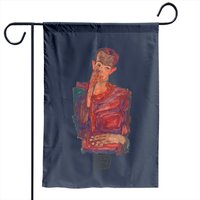 Egon Schiele Self Portrait Garden Flag