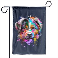 Splash Art Australian Shepherd Garden Flag