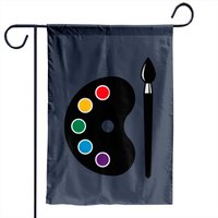 Color Palette With Brush (art / Artist / Painter) Garden Flag