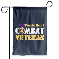 Purple Heart Combat Veteran Purple Heart Day Us Military Garden Flag