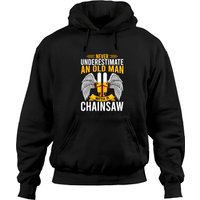 Never Underestimate An Old Man With A Chainsaw Logger Pullover Hoodie