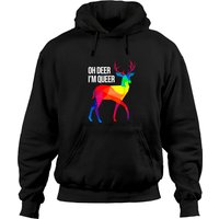Oh Deer I'm Queer I Lgbt Rainbow I Gay Pride Hoodie