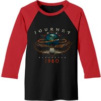 Journey 1980 Black Womens Distressed Baseball Tees Tee