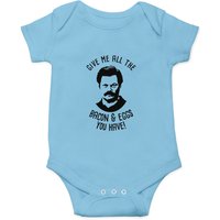 Ron Tv Show Parks Swanson - Bacon & Eggs - Ron - Onesie