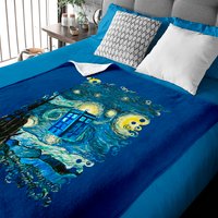 Soaring Blue Phone Box - Doctor Who - Baby Blankets