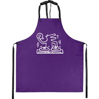 Keith Lovers Haring - Outline Dj Dog White - Keith Lovers Haring Outline Dj Dog Whit - Aprons