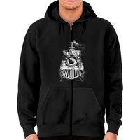 Vintage Locomotive Steam Engine Railroad Trains Zip Hoodies