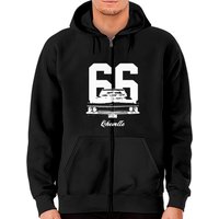 1966 Chevelle Grill View Worn Look Zip Hoodies