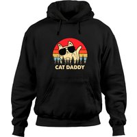 Cat Daddy Vintage Eighties Style Cat Distressed Hoodies