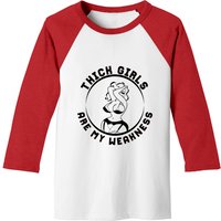Thick Girls Are My Weakness Funny Slogan Baseball Tees