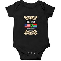South Africa American Flag Usa South African Roots Gifts Onesies
