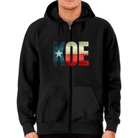 Koe (wetzel) Texas Flag Classic Zip Hoodies