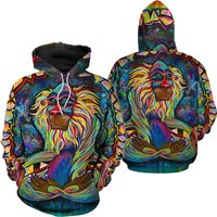 Meditating Rafiki All Over Print Unisex Hoodie 3d, Lio