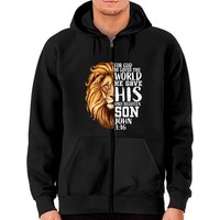 Christian Religious Gifts Men Him Lion Judah Verse Zip Hoodies